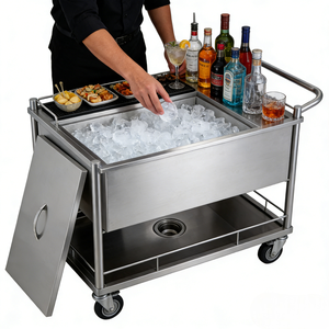 Contenitore per Ghiaccio in Acciaio Inox con Coperchio Ermetico e Maniglie per il Trasporto per Bar - Product Image 3