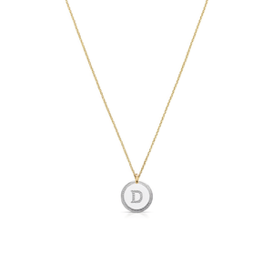 Collana con Ciondolo Lettera D 2Cm con Diamante, Stile Collare, Gioielli alla Moda - Product Image 1