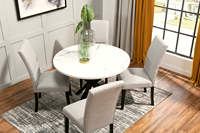 Table de salle à manger, bistrot, bar, café, hôtel, restaurant en pierre frittée, porcelaine, marbre, avec plateau carré ou rond