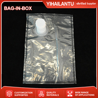Sac en boîte transparent de qualité alimentaire avec bouchon à vis, emballage liquide BIB étanche pour eau, jus, sirop