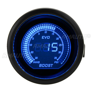 Medidor de Presión de Turbo para Auto de 2'' 52mm, Manómetro de Vacío con Pantalla LED Roja y Azul, Universal 12V - Product Image 3