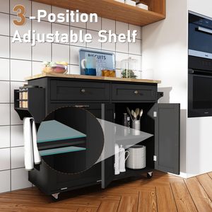 Armoire à déchets de <span class=keywords><strong>cuisine</strong></span> inclinable, capacité de 10 gallons, îlots de rangement, chariots mobiles avec plateau en bois de caoutchouc pour salle à manger - Product Image 6