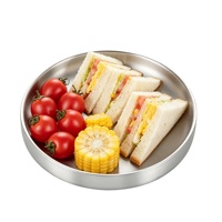 Kinderen School Kamperen Restaurant 21cm 8 Inch Dubbelwandige RVS Geïsoleerde Dinerborden