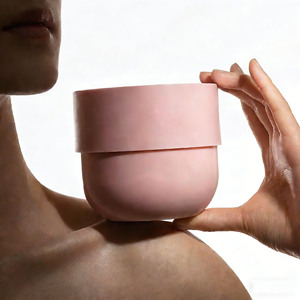 Crème pour le corps à vis bouche large pot en plastique de 250 grammes pot en plastique de soins de la peau pour la crème d'emballage avec couvercle rose - Product Image 1