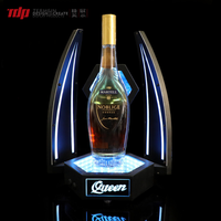 TERMEIN Présentoir de Luxe Moderne en Acrylique pour Bouteilles de Vin, Whisky et Spiritueux, Style Européen, avec Base Lumineuse LED