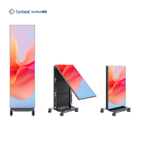Canbest Cob P0.9 P1.5 İç Mekan LED Duvar Ekranı Taşınabilir Katlanabilir Poster Ekranı 1200nit Dijital Çift Taraflı LED Video Poster Duvarı