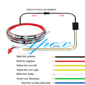 Bande lumineuse LED de hayon de voiture de 2,4 m pour HIACE KDH200, voiture, jeep, camion, coffre, clignotant, signal d'avertissement, frein, marche arrière, feu arrière - Product Image 5