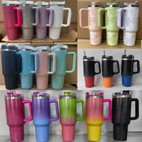 Vasos con aislamiento térmico de doble pared, tazas de café para Latte Cappuccino, tazas de té de vidrio Espresso con asa, vaso de 40oz