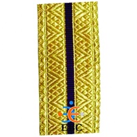 Ruban en dentelle dorée de style français écologique OEM, largeur de 7 mm à 100 mm, ruban en dentelle dorée de 100 mm, garniture en tresse métallique dorée, motif géométrique jacquard en métal