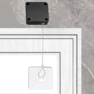 Ferme-porte automatique sans perçage en ABS et fil d'acier avec cordon de tirage pour portes coulissantes de chambre, hôtels et hôpitaux, installation facile - Product Image 2