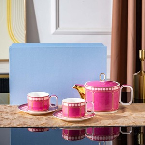 Vibrant Multicolor Gold Trimmed Porcelain <b>Tea</b> Set In Luxury Gift <b>Box</b> For Elegant Afternoon <b>Tea</b> And Special Occasion Gifting - Product Image 3