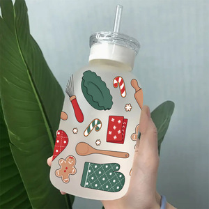 Envolturas para Vasos DTF de 16 oz, Adhesivos Navideños con Diseño de Gnomos, Adhesivos para Vasos con Diseño de Galleta de Jengibre, Adhesivos para Vasos con Protección UV - Product Image 3