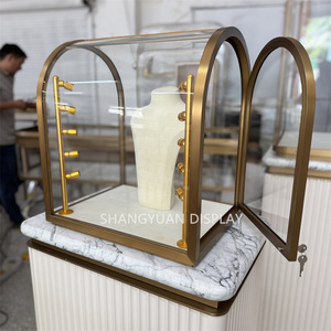 Thời trang sang trọng Đồ trang sức bằng gỗ cửa hàng cao Tủ tùy chỉnh đồ trang sức Showcase đá cẩm thạch Hiện Đại Đồ trang sức hiển thị trường hợp với Spotlight - Product Image 5