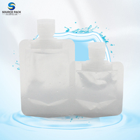 Sachets réutilisables en plastique transparent Sachets transparents d'emballage de jus liquide de boisson de voyage Pochette à bec verseur
