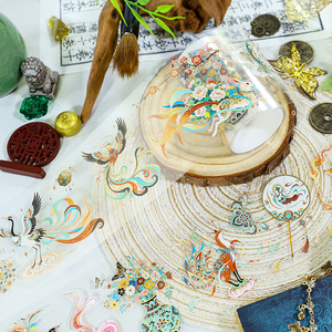 Custom Journal Pet Tape <strong>Sticker</strong> Rolls Holographic Gold Foil Transparent Journaling <strong>Sticker</strong> Rolls - Product Image 3