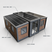 Maison Modulaire Pliante 40ft 20ft, 2-3 Chambres, Préfabriquée, Mini Maison Mobile Portable Extensible, Modèle Conteneur