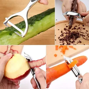 Pelador de verduras de acero inoxidable, pelador de patatas, <span class=keywords><strong>rallador</strong></span> de zanahorias multifuncional, herramientas para frutas, accesorios de cocina, barra de Pelador Gourmet - Product Image 6