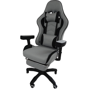 Chaise de <span class=keywords><strong>jeu</strong></span> de course de style premium Pro Series OEM Racing <span class=keywords><strong>Pc</strong></span> Stuhl, chaise de bureau pivotante inclinable multi-positions à dossier haut, grise - Product Image 1