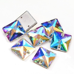 OLeeya 5A Strass carrés à coudre en verre AB, 4 tailles, pour T-shirts et robes de mariée - Product Image 4
