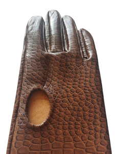 2026 Venda Quente Nova Moda Multi Cor Brilhante Pele De Ovelha Genuína Sem Polegar Dedo Cheio Festa Diário Longas Luvas De Couro para Mulher - Product Image 4