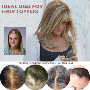 FH # 27P613 Topper de Cabello Natural Brasileño Virgen para Mujer, Base Mono de 4x6 Pulgadas, Prótesis Capilar para Pérdida de Cabello - Product Image 6