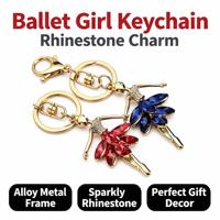 Porte-clés Danseuse de Ballet, Breloque Princesse, Pendentif Pierre Précieuse, Accessoire de Sac Élégant et Tendance, Beau Cadeau pour Femmes et Filles