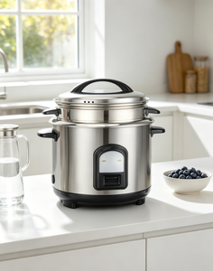 Cuiseur à riz en acier inoxydable robuste avec cuiseur vapeur, chauffage haute puissance, cuisson uniforme, conception durable pour la maison ou les restaurants - Product Image 5