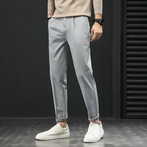 Slim Fit koreanische Streetwear Herren lässige formelle Hose gerade Hose für Männer