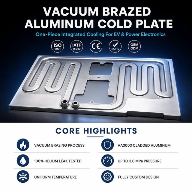 Factory Direct Vacuum Brazing Aluminum Alloy Liquid Cooling Cold Plate Custom Size CNC Machining Service
