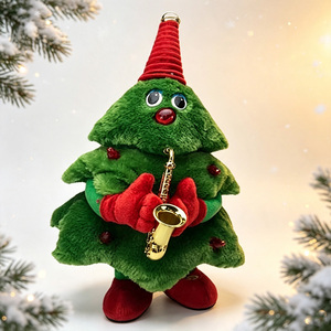 Mini Árbol <span class=keywords><strong>de</strong></span> Navidad <span class=keywords><strong>de</strong></span> Peluche con Muñeco Cantante y Adorno <span class=keywords><strong>de</strong></span> <span class=keywords><strong>Guitarra</strong></span>/Saxofón para Decoración <span class=keywords><strong>de</strong></span> Fiestas Navideñas (Venta al por Mayor) - Product Image 1