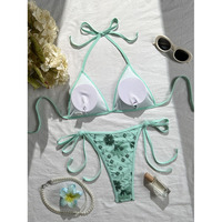Bikini rétro à sequins en gros, ensemble bikini deux pièces élégant et sexy, marque privée, logo personnalisé