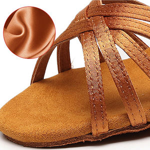 Zapatos de Baile Latino para Mujer, Color Bronceado, Satinados, Marca Fitdance, Tacones de 7.5cm con Plataforma para Salsa, Cha Cha y Rumba - Product Image 2