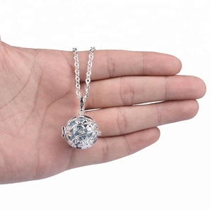925 China de plata regalo de madre luminosa difusor de aromaterapia bola gargantilla de latón collar de la joyería - Product Image 3