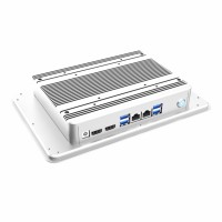 Ordinateur à écran tactile industriel intégré de 10.1 pouces Écran tactile capacitif Panneau LED PC sans ventilateur RJ45 RS232 RS485