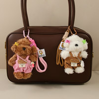 Porte-clés et breloque en peluche ours chiot fait main original, mignon, pour sac de voyage et pendentif de voiture, cadeau, vente transfrontalière, faible MOQ, personnalisable