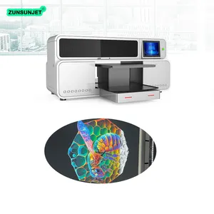 सूती कपड़ों के लिए ZUNSUNJET नई फ्लैटबेड टी शर्ट प्रिंटिंग मशीन डीटीजी गारमेंट प्रिंटर