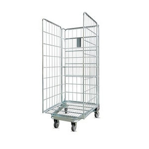 <span class=keywords><strong>Chariot</strong></span> <span class=keywords><strong>de</strong></span> stockage mobile en métal galvanisé pour laverie, cage roulante pliable et empilable en zinc pour entrepôt, <span class=keywords><strong>chariot</strong></span> <span class=keywords><strong>de</strong></span> sécurité à roulettes - Product Image 4