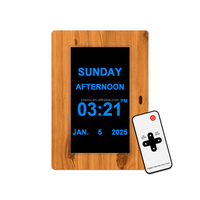 Pro jam tangan kalender Digital, jam tangan kayu 7 "LED Digital tampilan hari analog untuk pria dan wanita