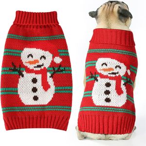 Pull de Noël pour chien, motif nordique rouge, tricot chaud pour petits et moyens chiens, vêtements d'automne et d'hiver pour animaux de compagnie - Product Image 2