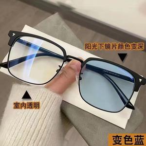Nouvelles lunettes demi-cerclées pour hommes, monture anti-lumière bleue, verres en résine, monture plastique et métal, taille moyenne 8023, origine Taizhou - Product Image 3