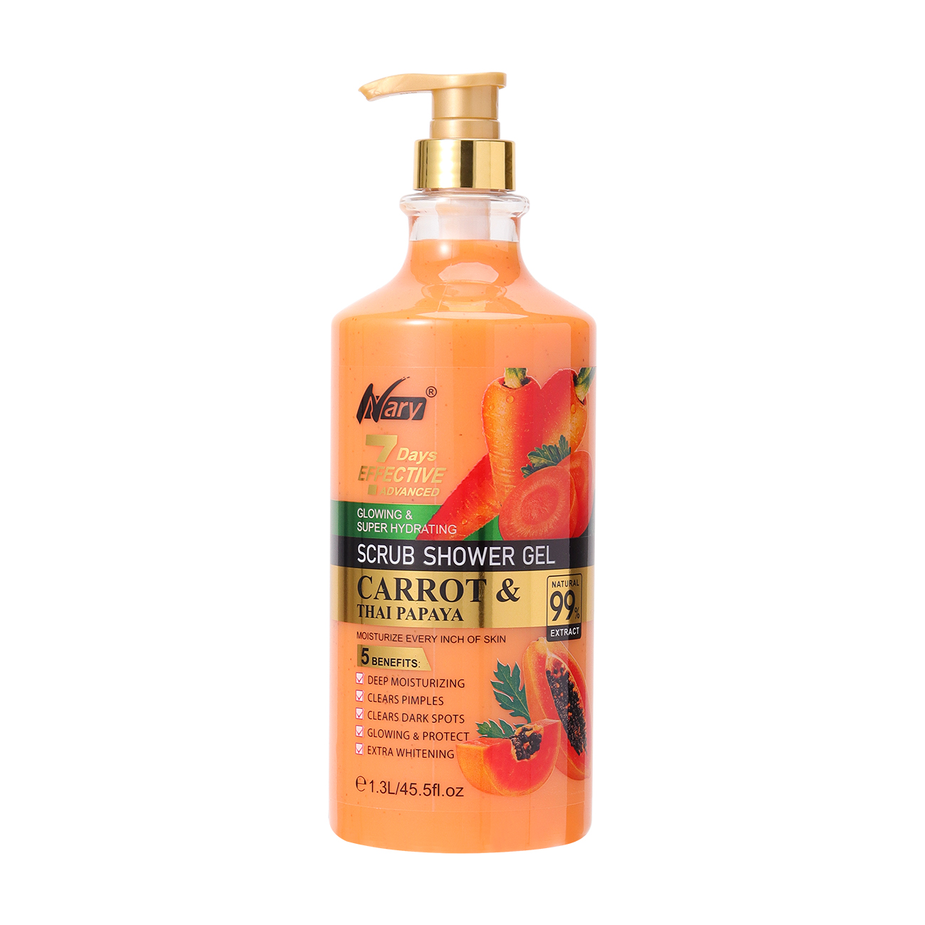 Carrot and papaya body wash