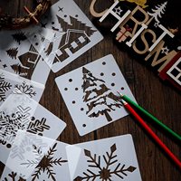 20 pochoirs d'hiver réutilisables pour la peinture, modèles flocon de neige, bonhomme de neige, sapin, pour le bois, les murs, le bricolage, la décoration de Noël à la maison