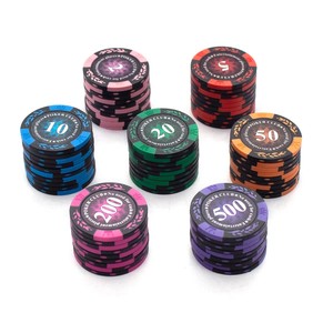Lot de jetons de poker de luxe style Monte Carlo 14g en argile, avec étui durable pour jetons de casino et plateau de sublimation personnalisé en usine - Product Image 2