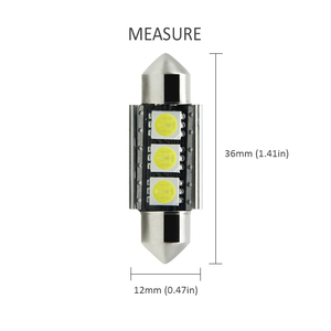 Lumières <span class=keywords><strong>Led</strong></span> blanches 5050 3SMD <span class=keywords><strong>C5W</strong></span>, ampoule 36MM <span class=keywords><strong>41MM</strong></span> Canbus, lumière dôme de guirlande avec DC12V, livraison directe d'usine - Product Image 6