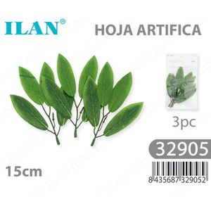 Foglia Artificiale ILAN 15cm 3pz Per Decorazione - Product Image 1