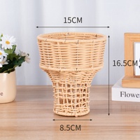 Keranjang Es Krim Model Kustom, Keranjang Es Krim Anyaman Rotan Bambu Buatan Tangan Shandong, Rangkaian Bunga Genggam