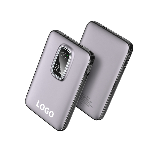 5000mAh Fast Charging Power Bank with Digital DisplayWith detachable C-C cable