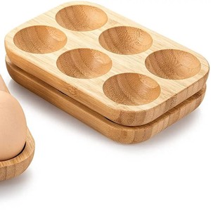 Wooden Egg <b>Tray</b> Solid Wood 6 Holes For Refrigerator Kitchen Countertop <b>Storage</b> - Product Image 3