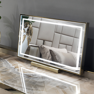 High End Italian Luxury Solid Wood <b>Makeup</b> Dressing Table Extendable LED Mirror Bedroom Dresser - Product Image 4