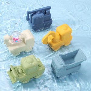 Bpa Free Kid Beach Sand Summer Water Baby Toy 6-12 Months Shower Soft Silicone Engineering Car Baby Bath Toy Sets Products